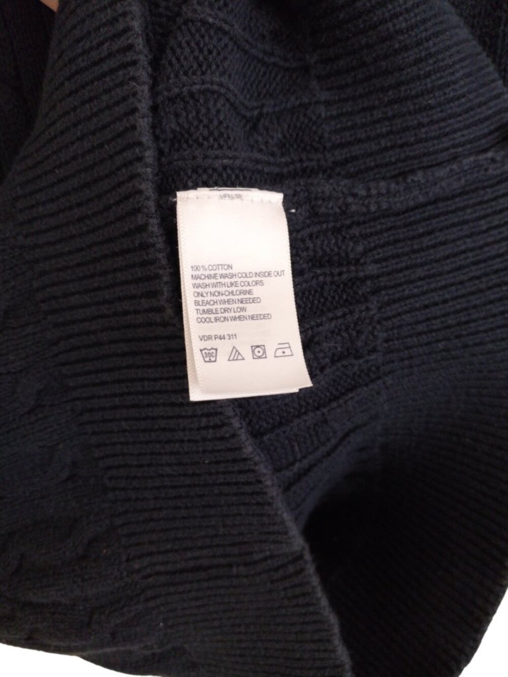 Nautica Navy Cable Knit Short Sleeve Sweater Top with Pink Logo Like New Size S - Picture 7 of 7